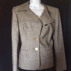 Escada Silk & Wool Blend Fitted Blazer 